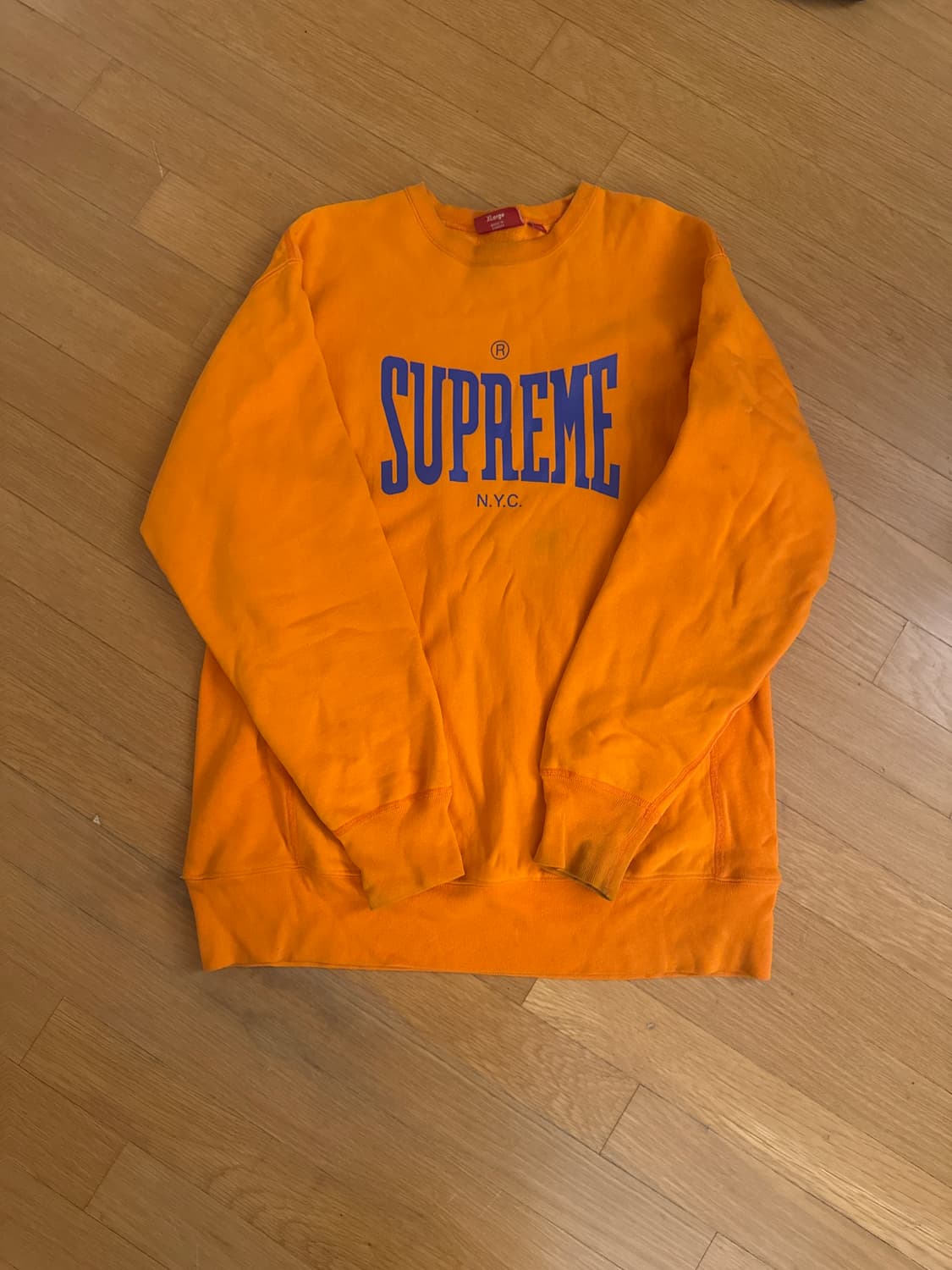Supreme NYC crewneck 주황색 XL 상품이미지1