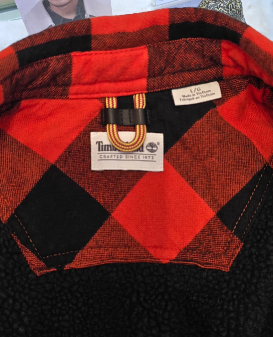 팀버랜드 레드 블랙 체크 셔츠 자켓 L 상품이미지7