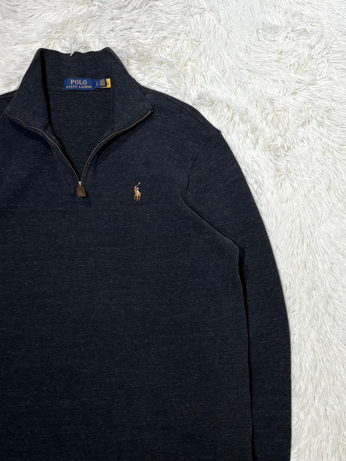 폴로랄프로렌 qr 멀티포니 차콜 반집업 니트 상품이미지5