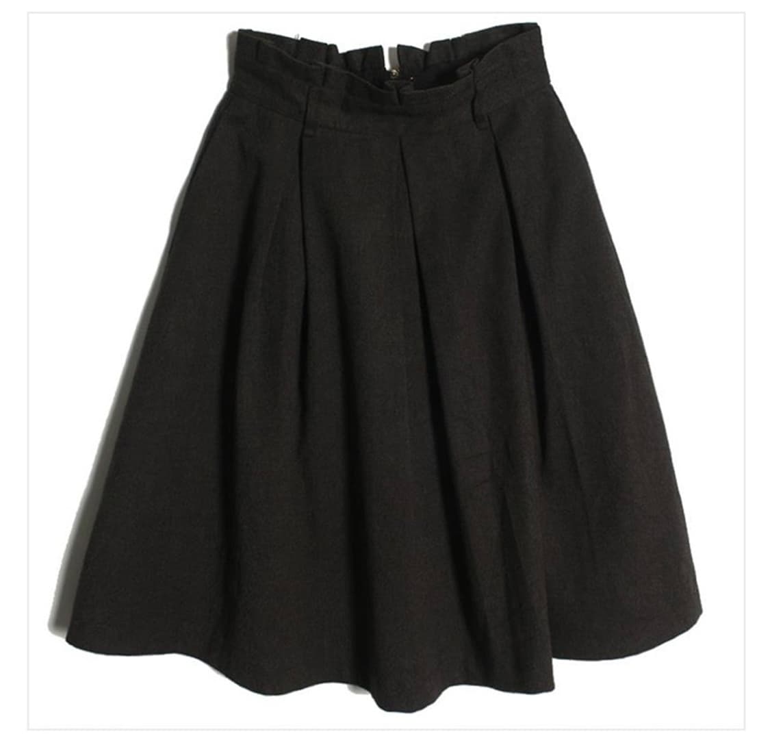 다크그레이 플리츠 미디 스커트 상품이미지1