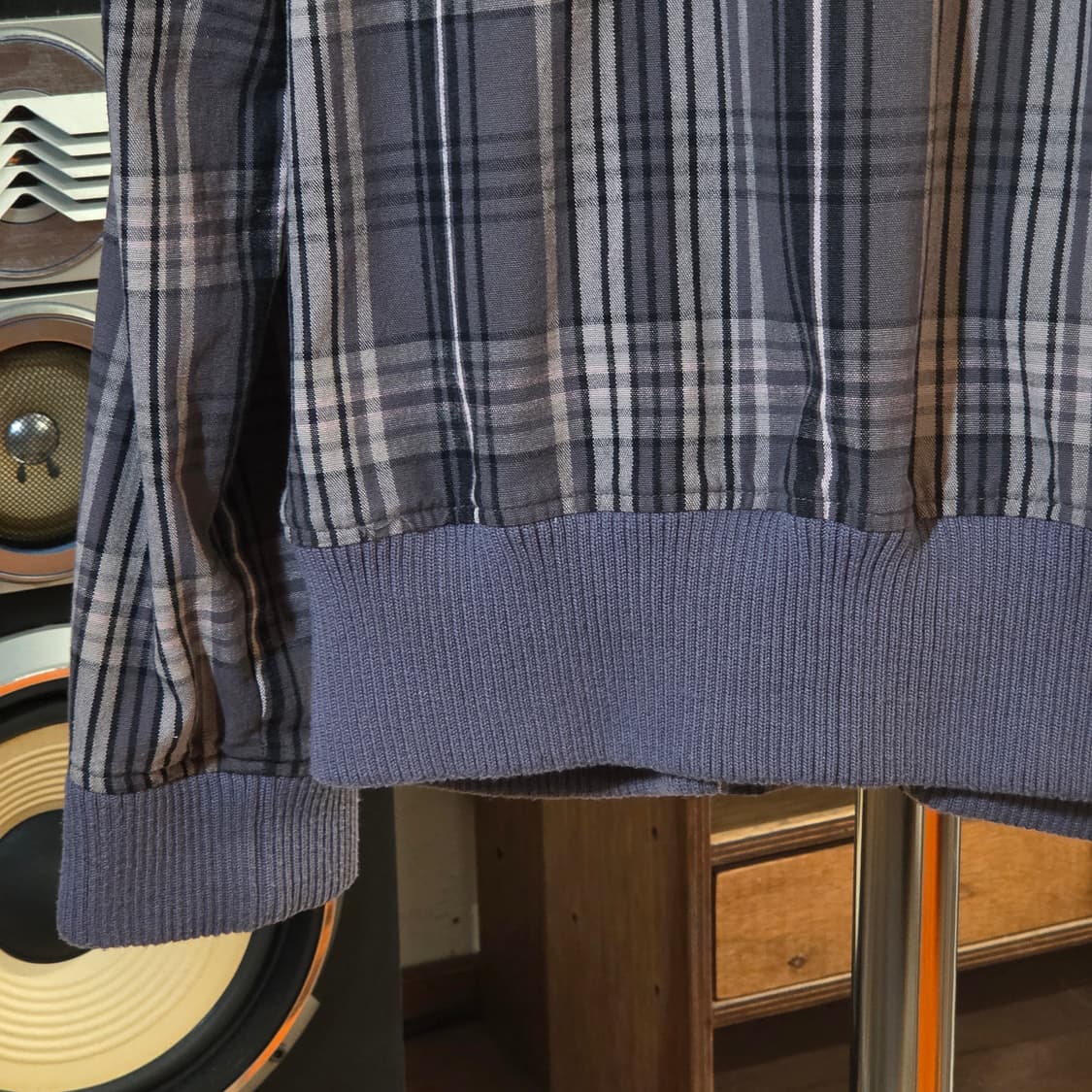 JPN 챠콜 셔링 체크 코튼집업 상품이미지6