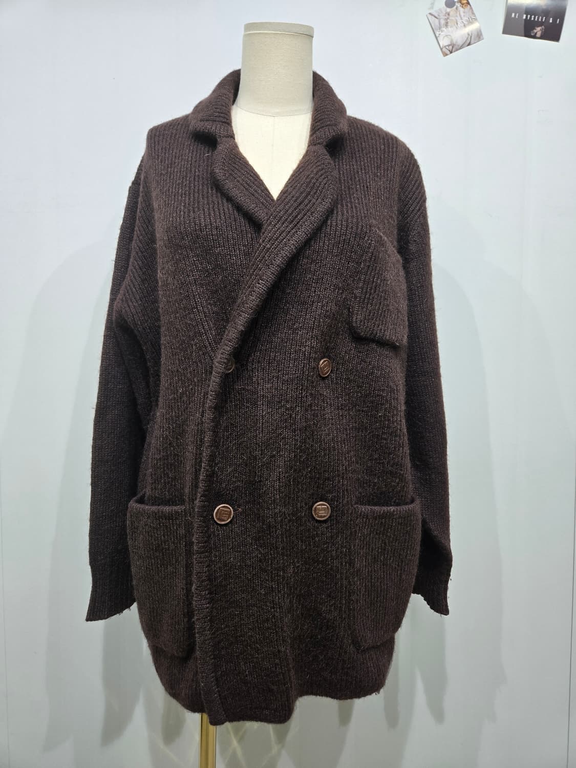 발망 브라운 더블 버튼 니트 가디건 상품이미지1