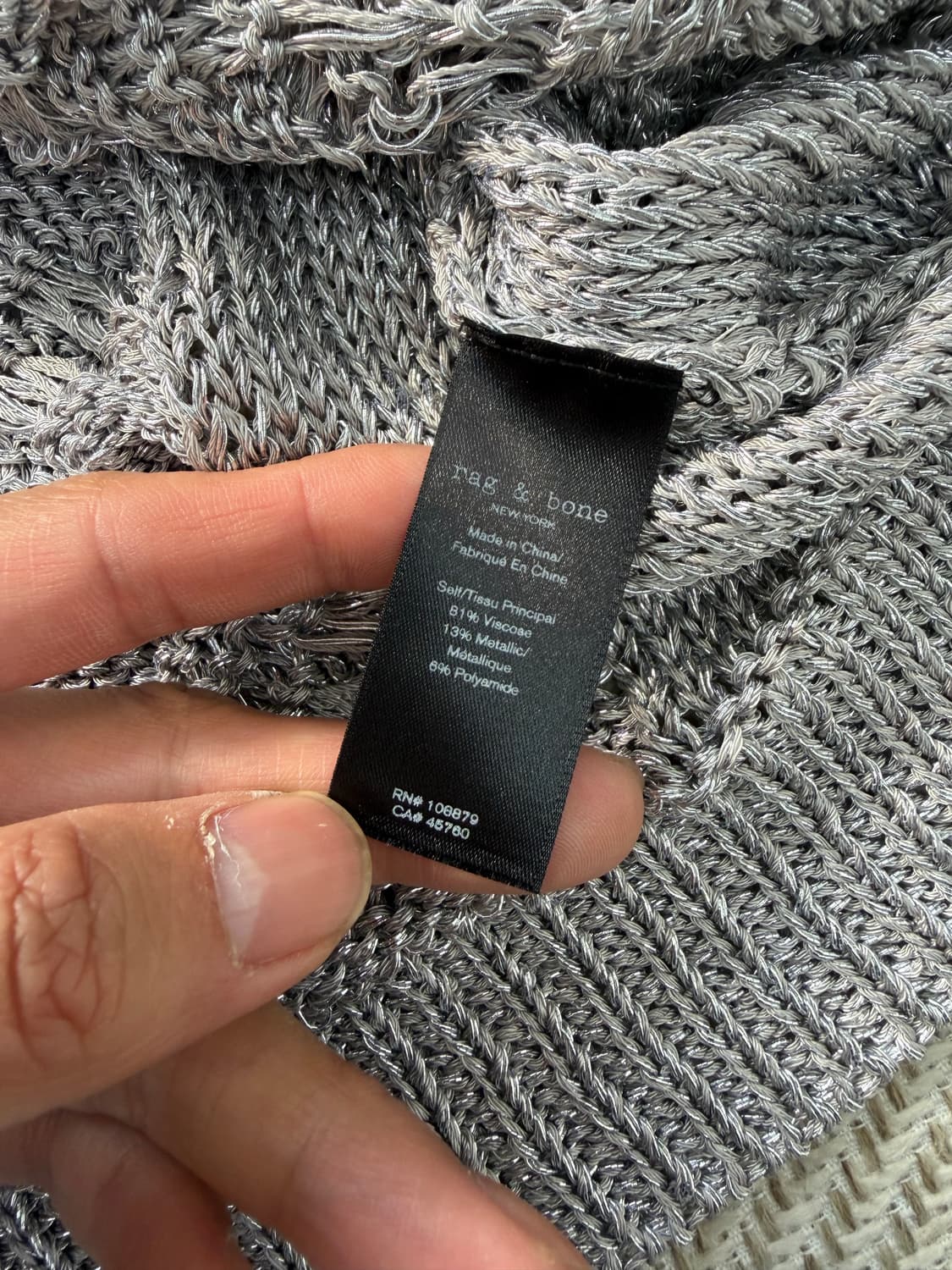 정품) rag & bone 랙앤본 그레이 브이넥 니트 S 상품이미지7