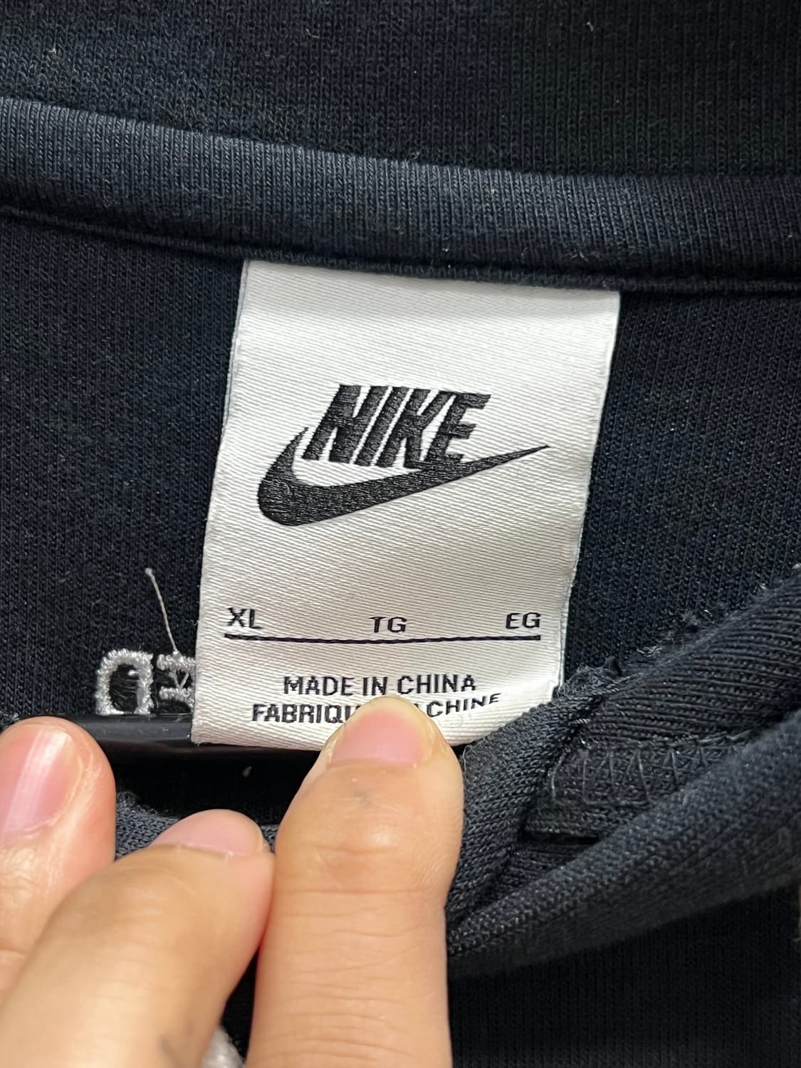 나이키 테크플리스 빅스우시 후드 티 블랙/화이트 상품이미지4