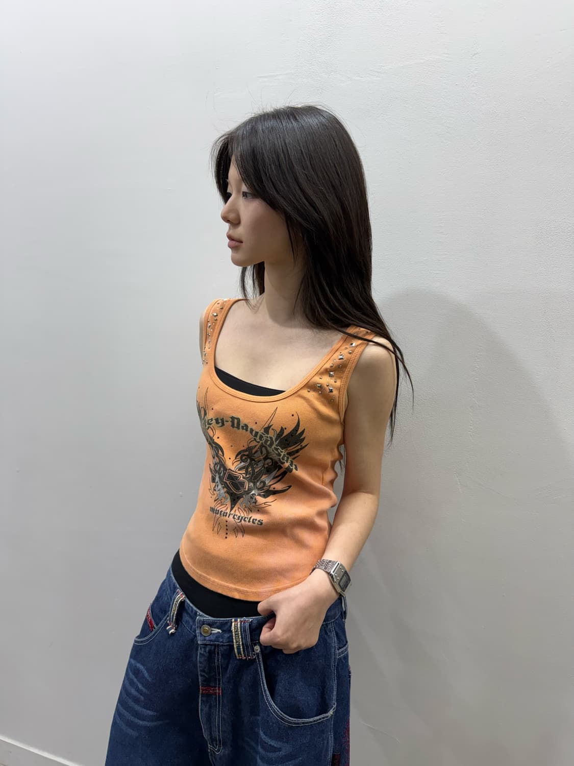 할리데이비슨 오렌지 코튼 슬리브리스 상품이미지3