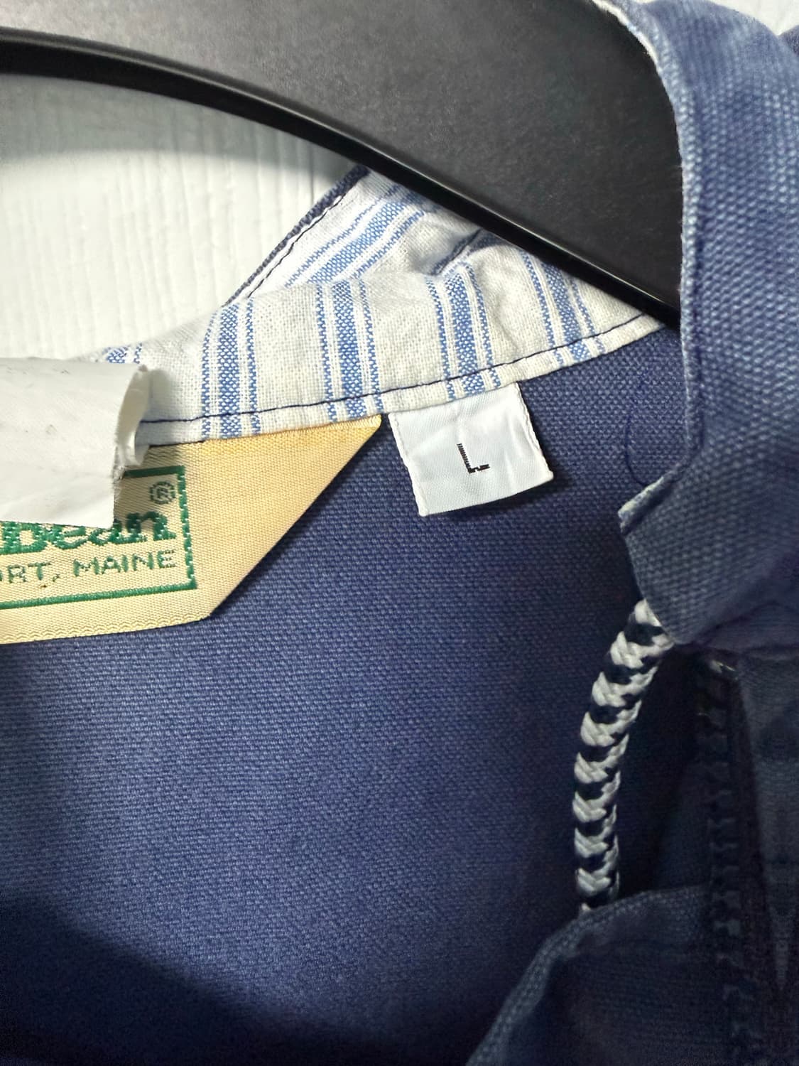 70~80's LLBean 하프집업 코튼 풀오버 네이비 L 상품이미지2