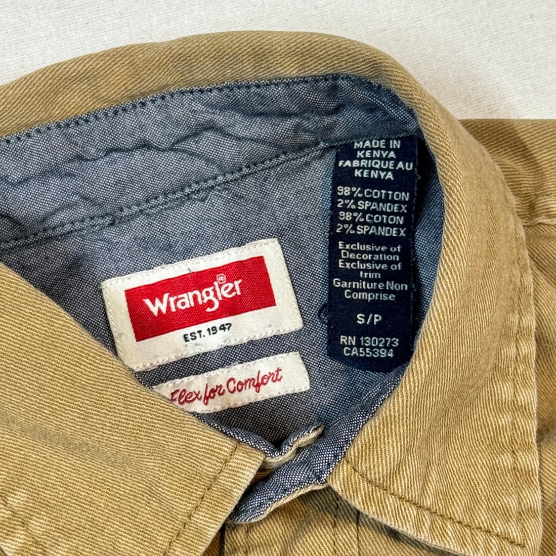 S) Wrangler 랭글러 투포켓 워크웨어 코튼 셔츠 브라운 W1 상품이미지6
