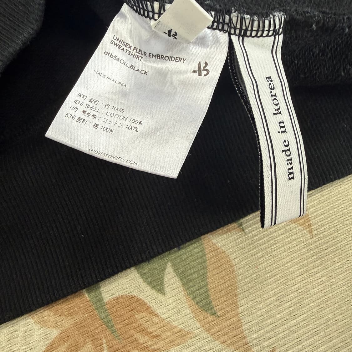 (S)엔더슨벨 Anderson bell 플레르 맨투맨(블랙) 상품이미지3