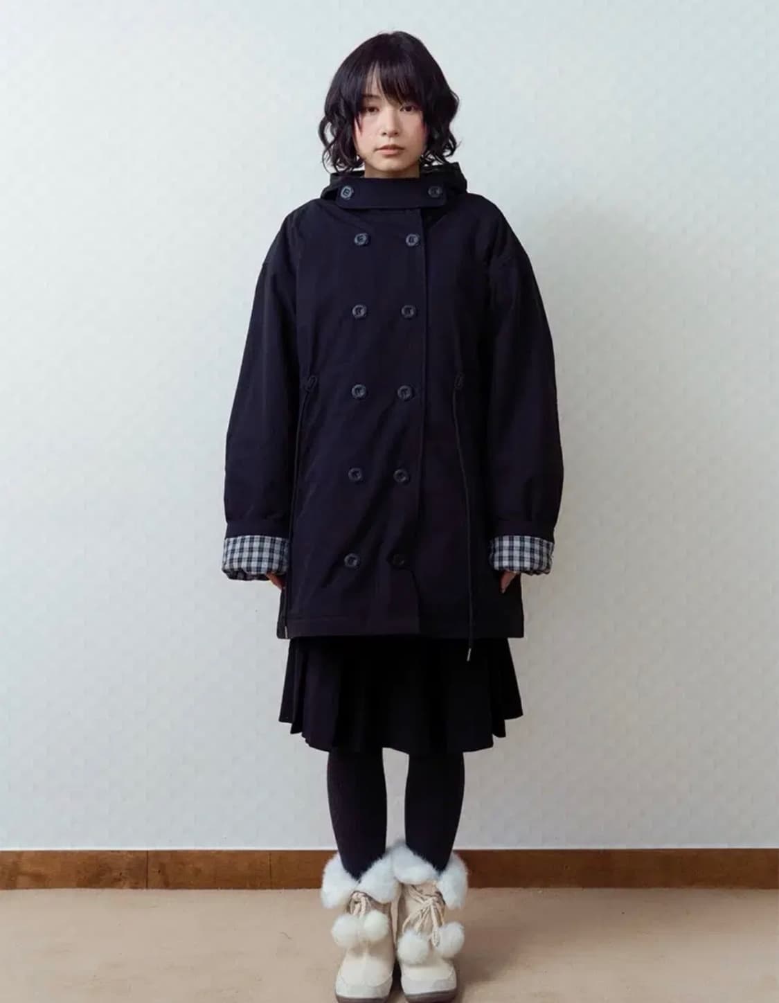 오피쉬 개횬 야상 클로버튼 패딩 블랙 상품이미지1