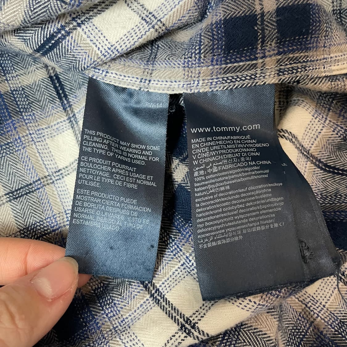 타미힐피거 블루 체크 레귤러핏 L 상품이미지6