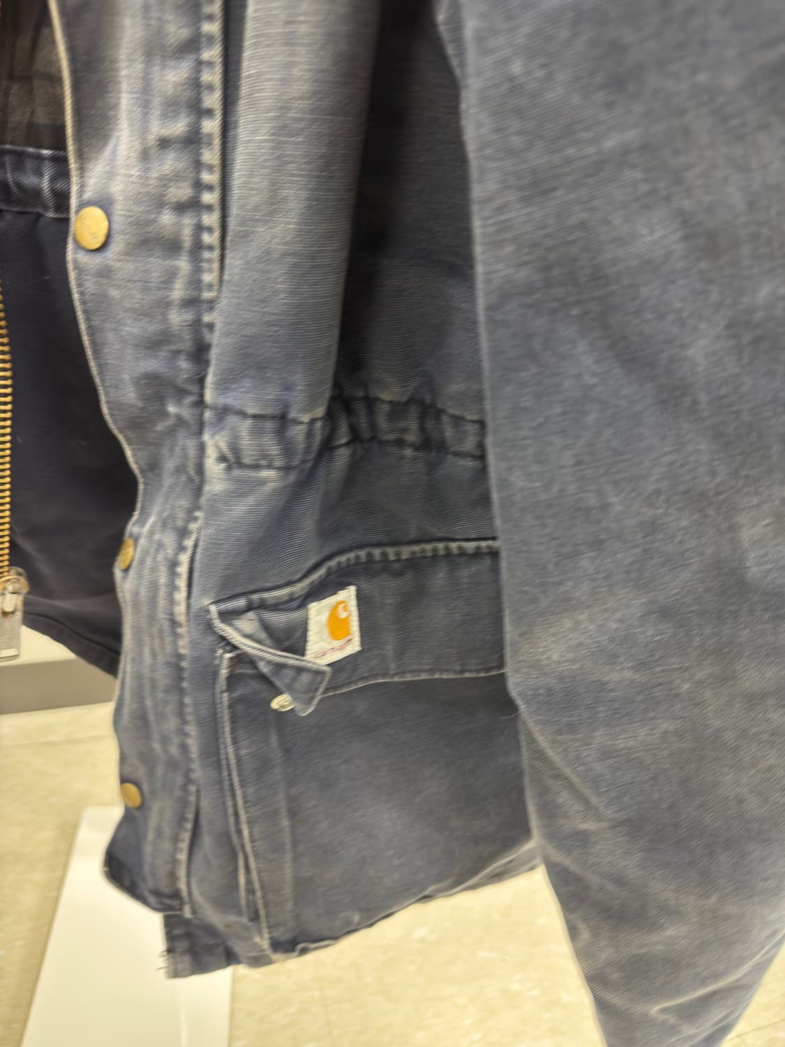 칼하트 데님 자켓 네이비 체크 안감 상품이미지2