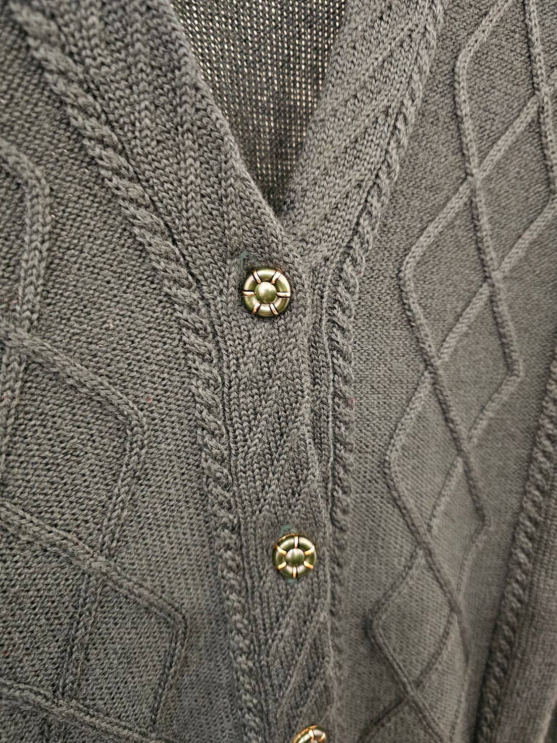 Rina 그린 울 가디건 상품이미지4