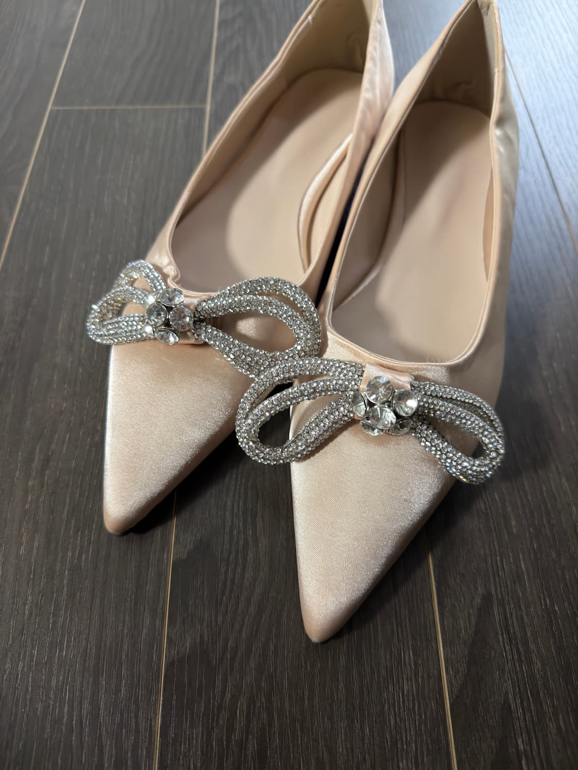 새상품 수제구두 리본 장식 힐 250mm 상품이미지1