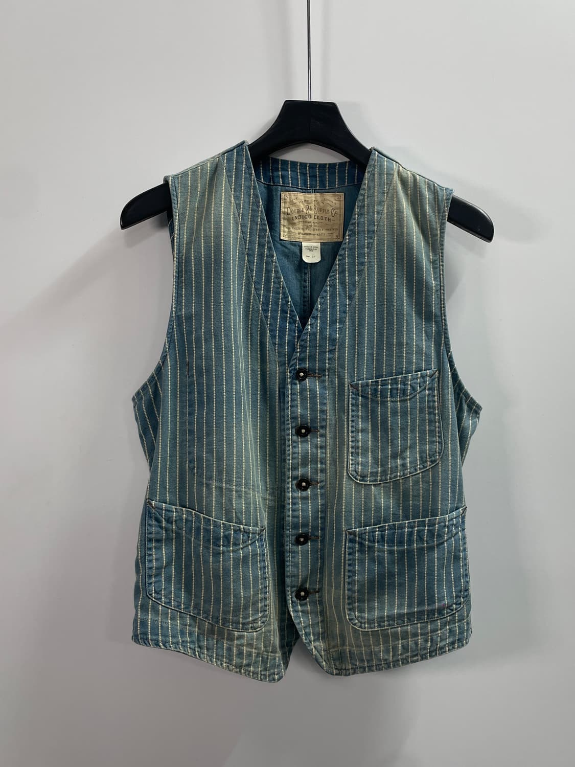 더블알엘 인디고 스트라이프 베스트 조끼 (on.245) 상품이미지1