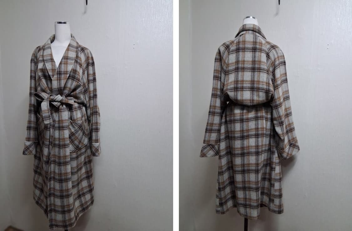 일본수입 빈티지 홈웨어 모직체크 나이트롱가운 남여100까지프리
모70 나 상품이미지2