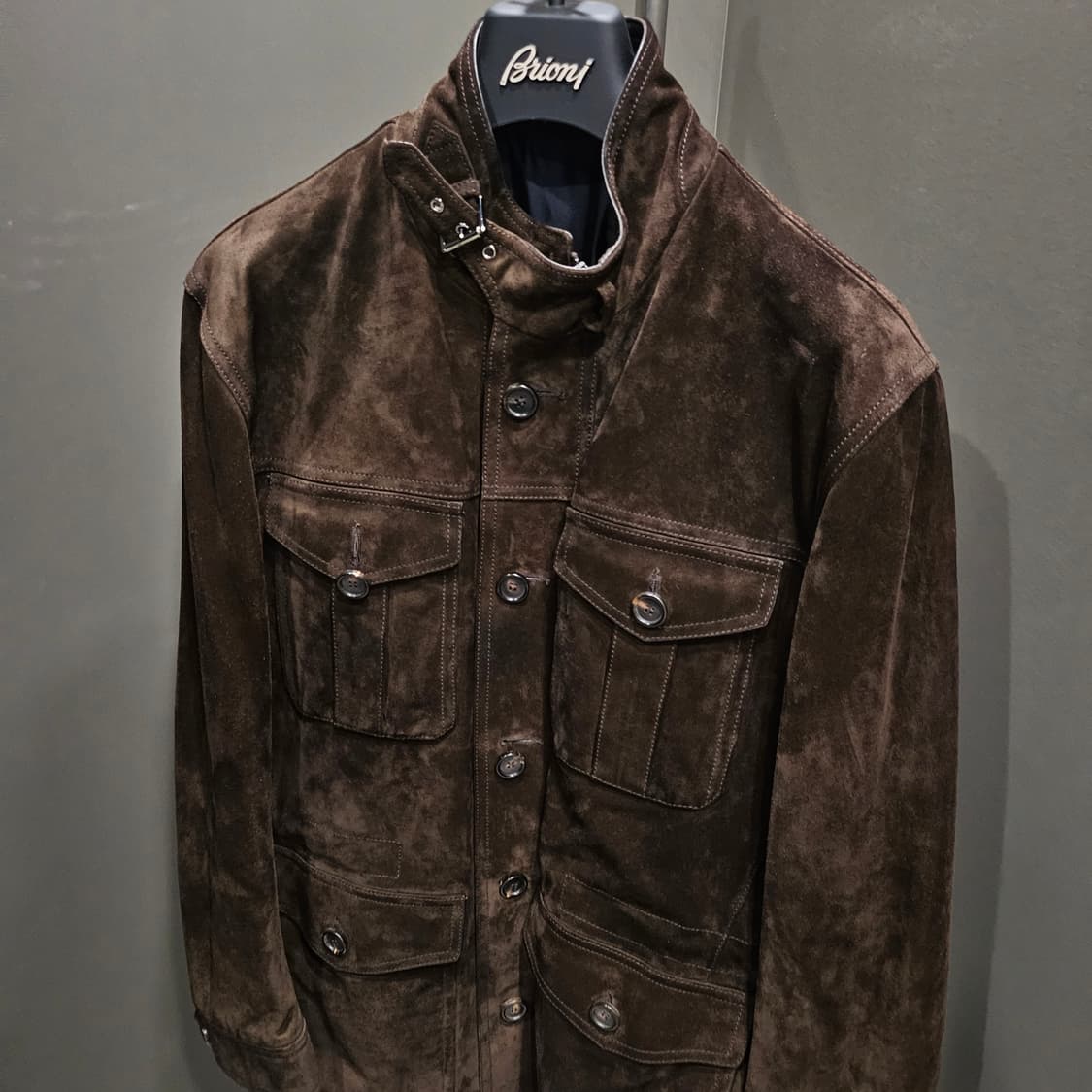 브리오니 스웨이드 크로스타 필드 레더트리밍 필드자켓 상품이미지2