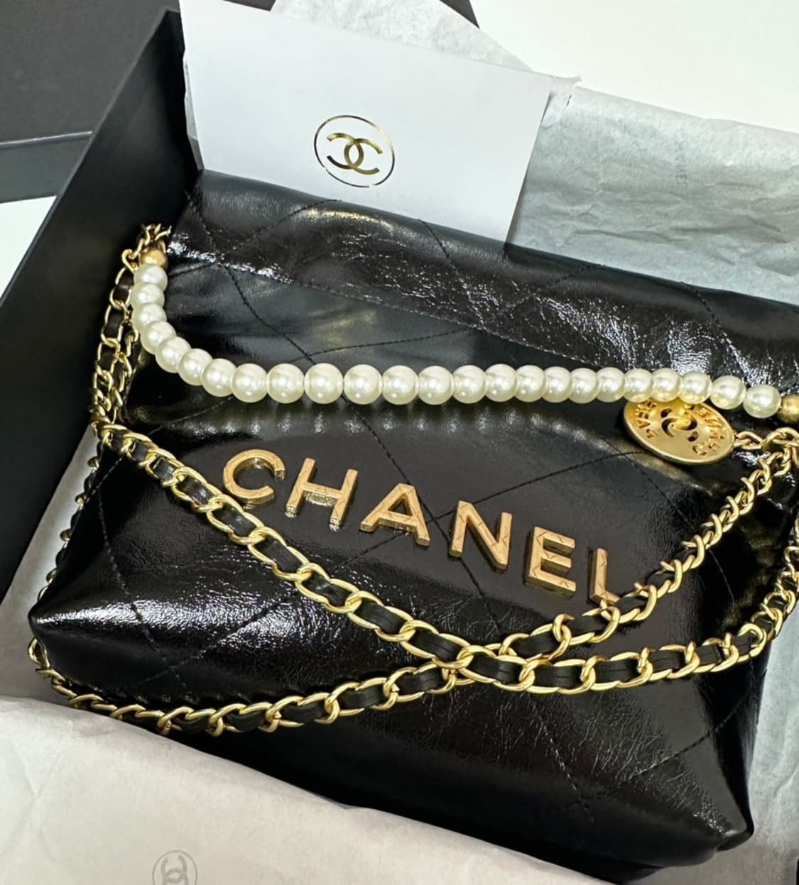 샤넬 메이크업 라인 진주 체인 숄더백 상품이미지3