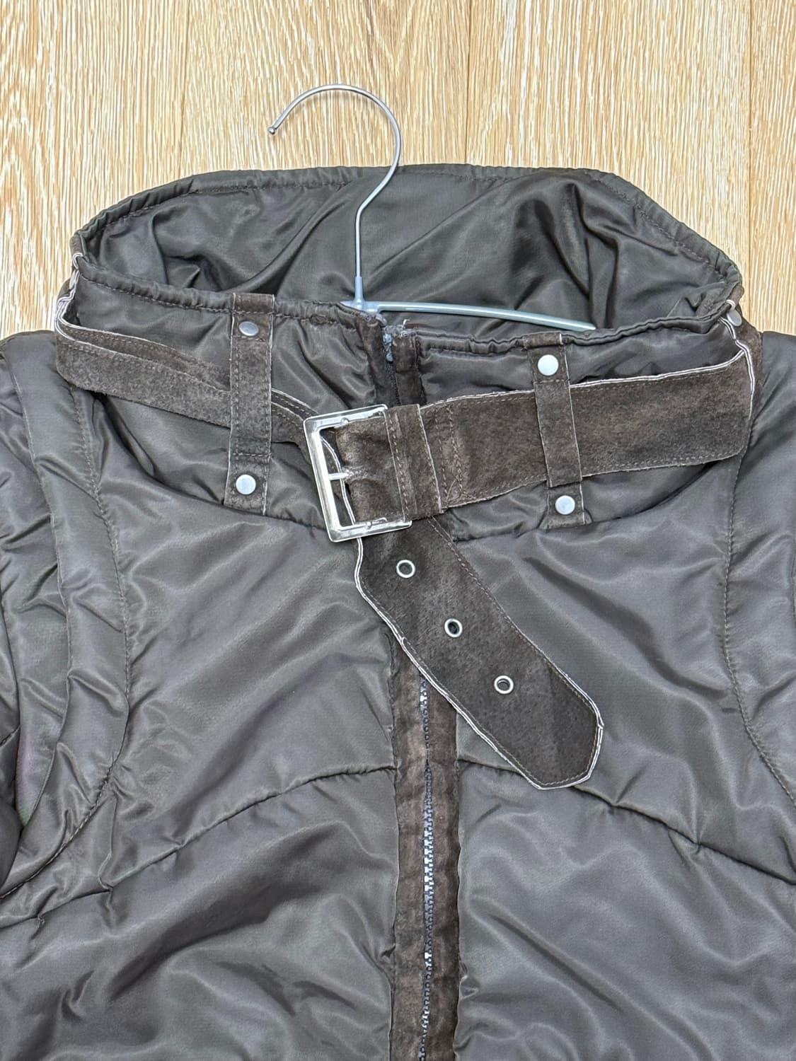 카키 버클 패딩자켓 상품이미지2