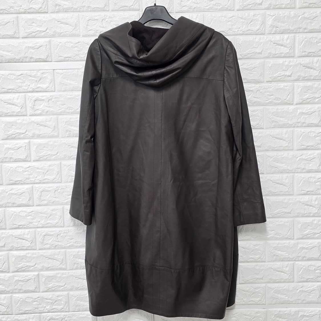 택포// 양가죽 캐시미어100 후드 코트 L 상품이미지4