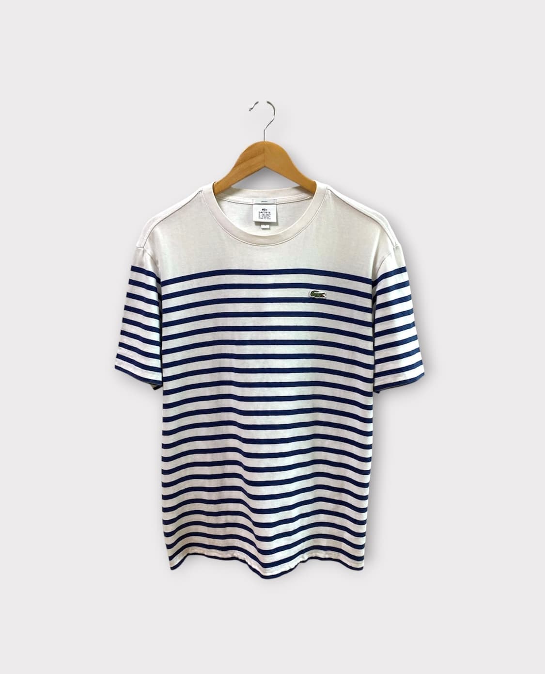 라코스테 스트라이프 모던 크루넥 티셔츠 S-M 상품이미지1