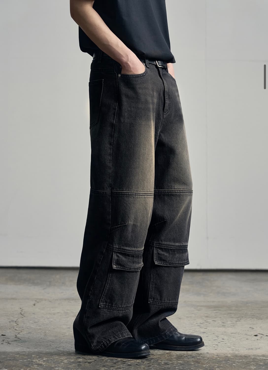 (XL) 아워데이즈 빈티지 프론트 포켓 카고 데님 팬츠 BLACK 상품이미지3