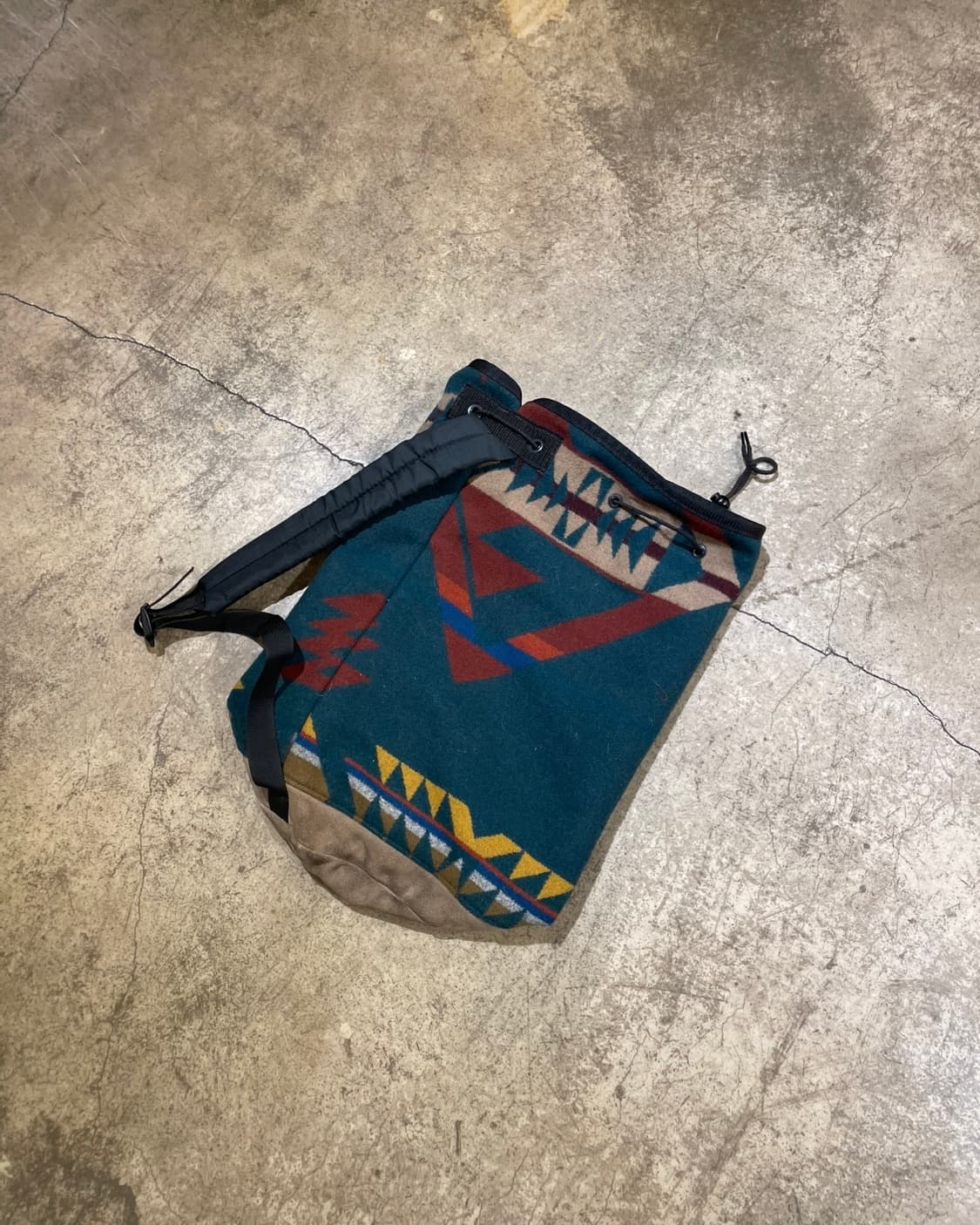 80’s Pendleton 울 x 스웨이드 네이티브 패턴 디테일 슬링백 상품이미지6