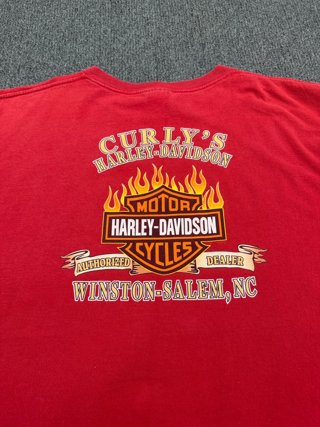 2XL) 할리데이비슨 빈티지 플레임 로고 프린팅 반팔 티셔츠 상품이미지5