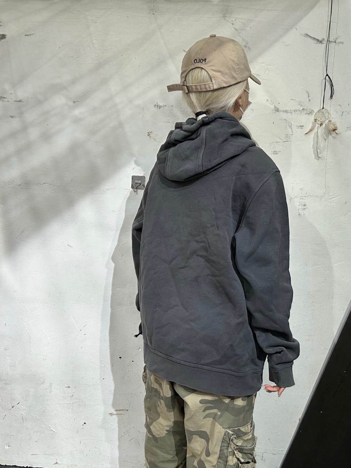 나이키 빅 로고 스우시 차콜 후드티 L 상품이미지3