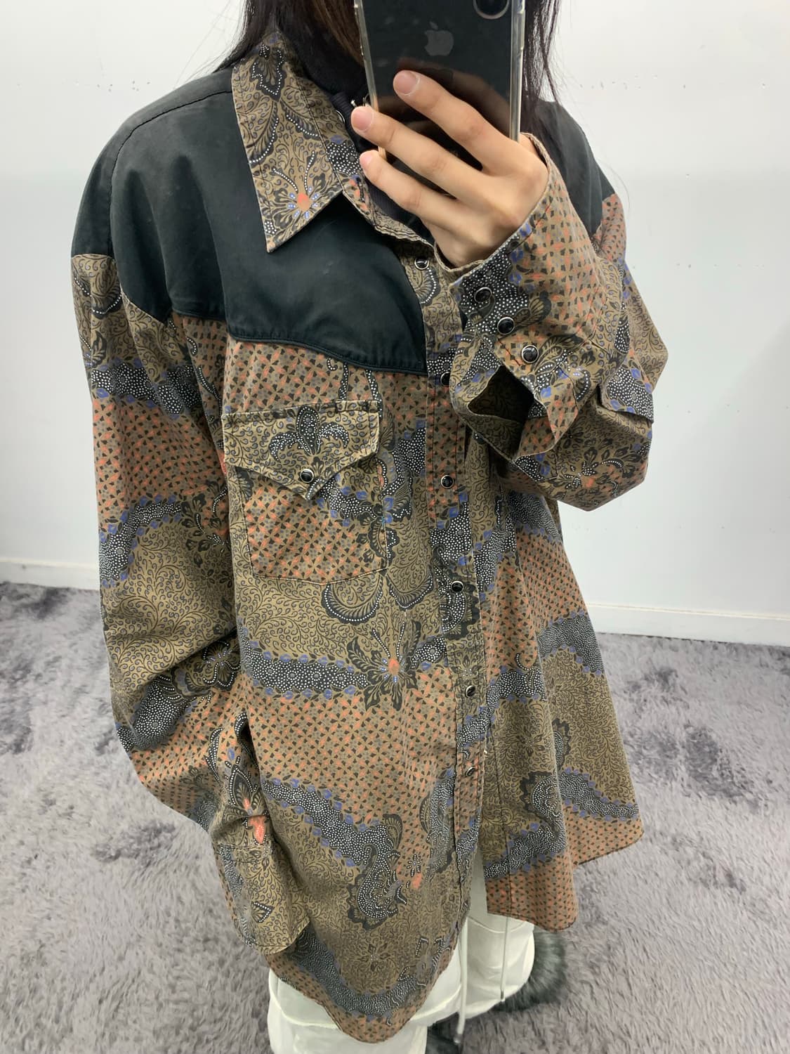 Ely diamond 90s 패턴 셔츠 상품이미지1