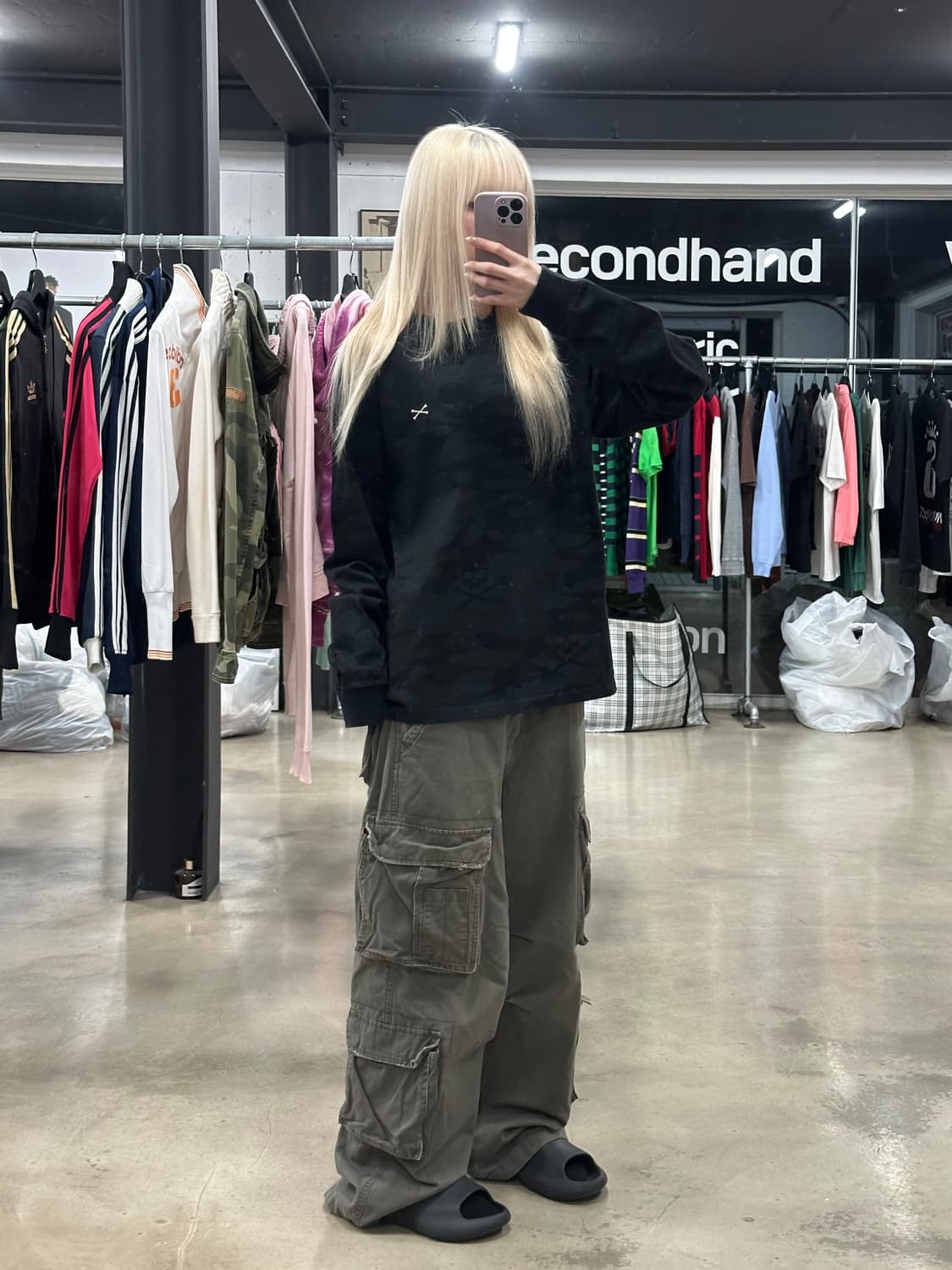 벤슨 스컬 카모 본 자수 긴팔 슬리브 상품이미지2