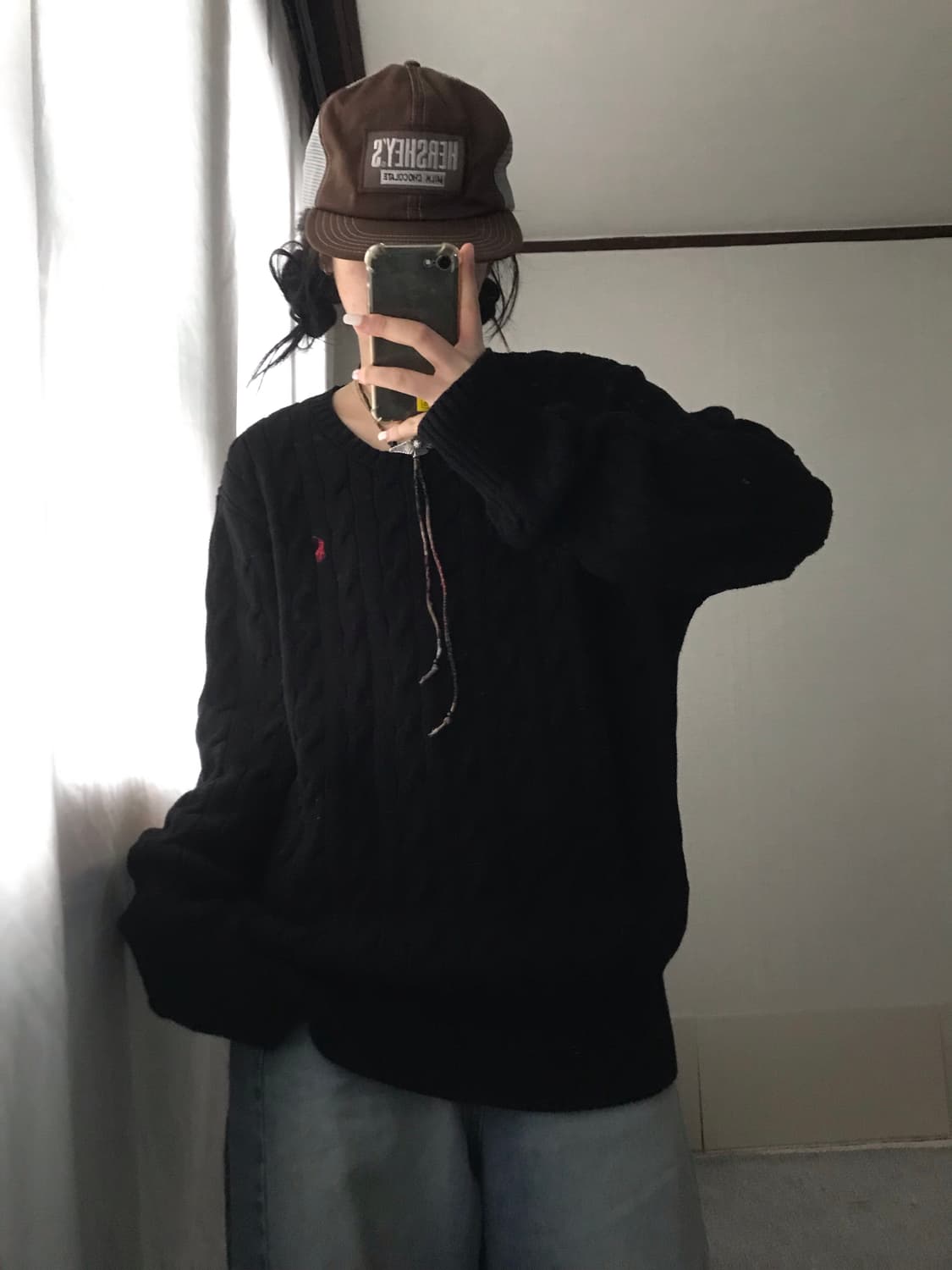 폴로 블랙 케이블 니트 상품이미지3