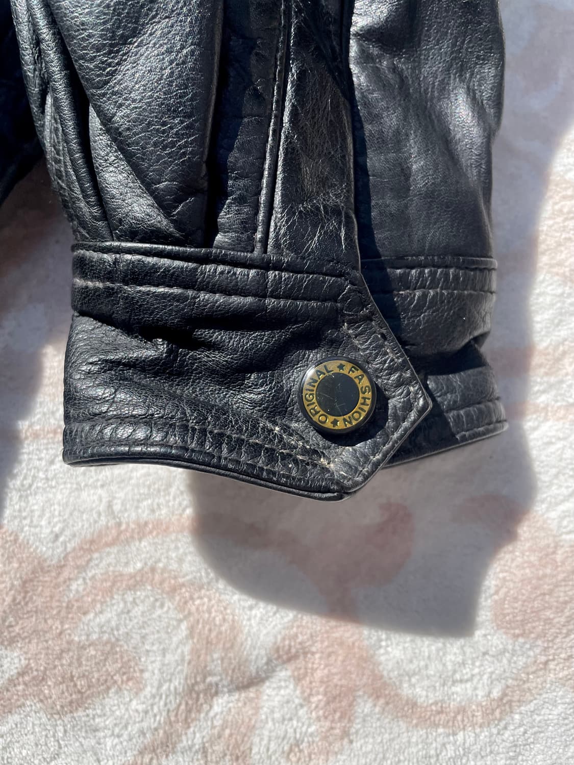 90s 빈티지 미니멀 레더 봄버자켓 상품이미지6