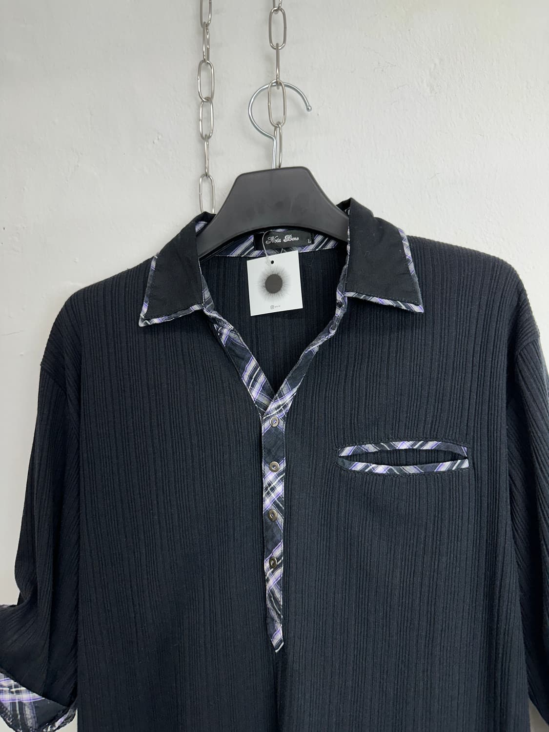 Ribbed Layered Check Sleeve 상품이미지5
