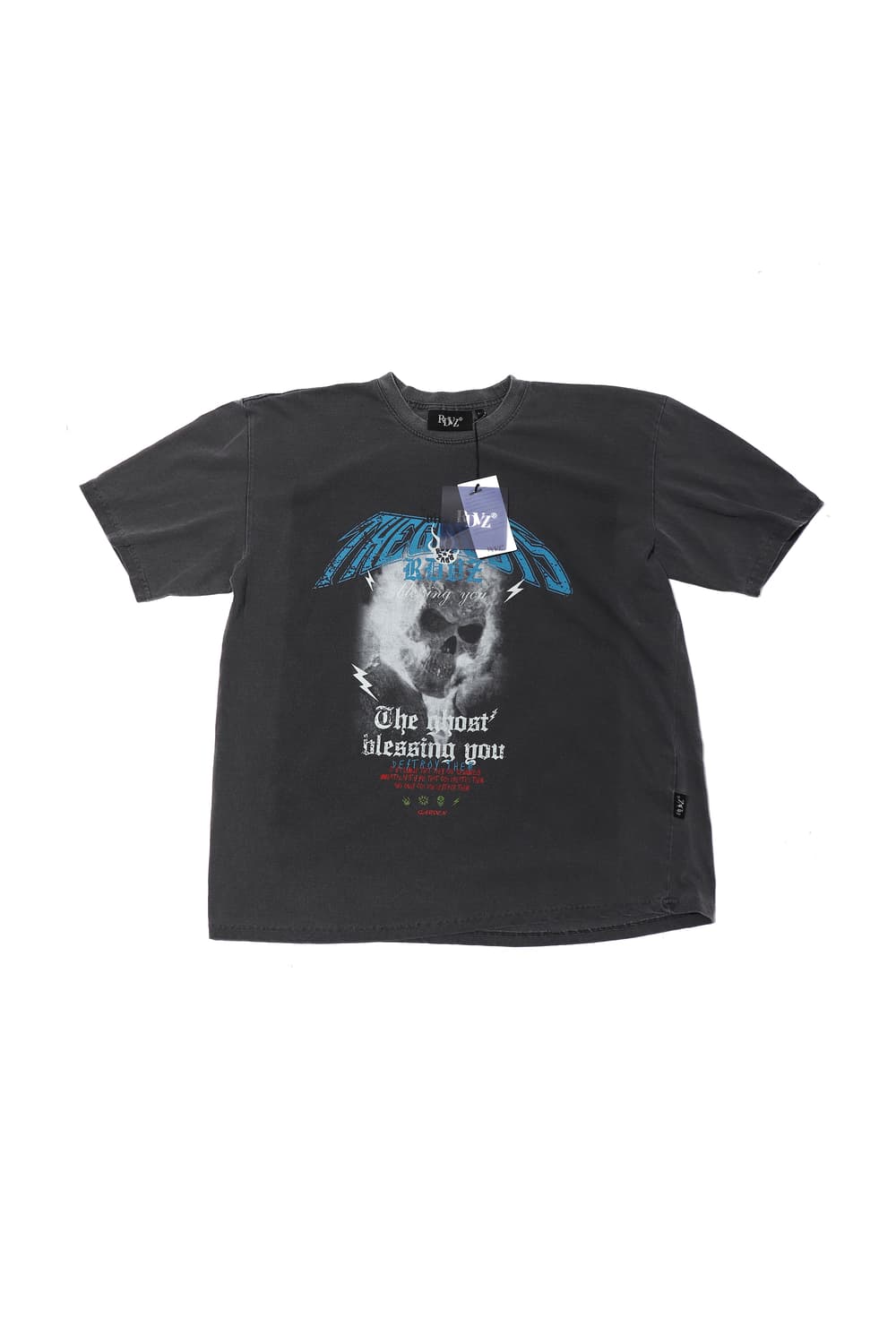 RDVZ 미사용 스컬 밴드 피그먼트 티셔츠 size L 상품이미지1