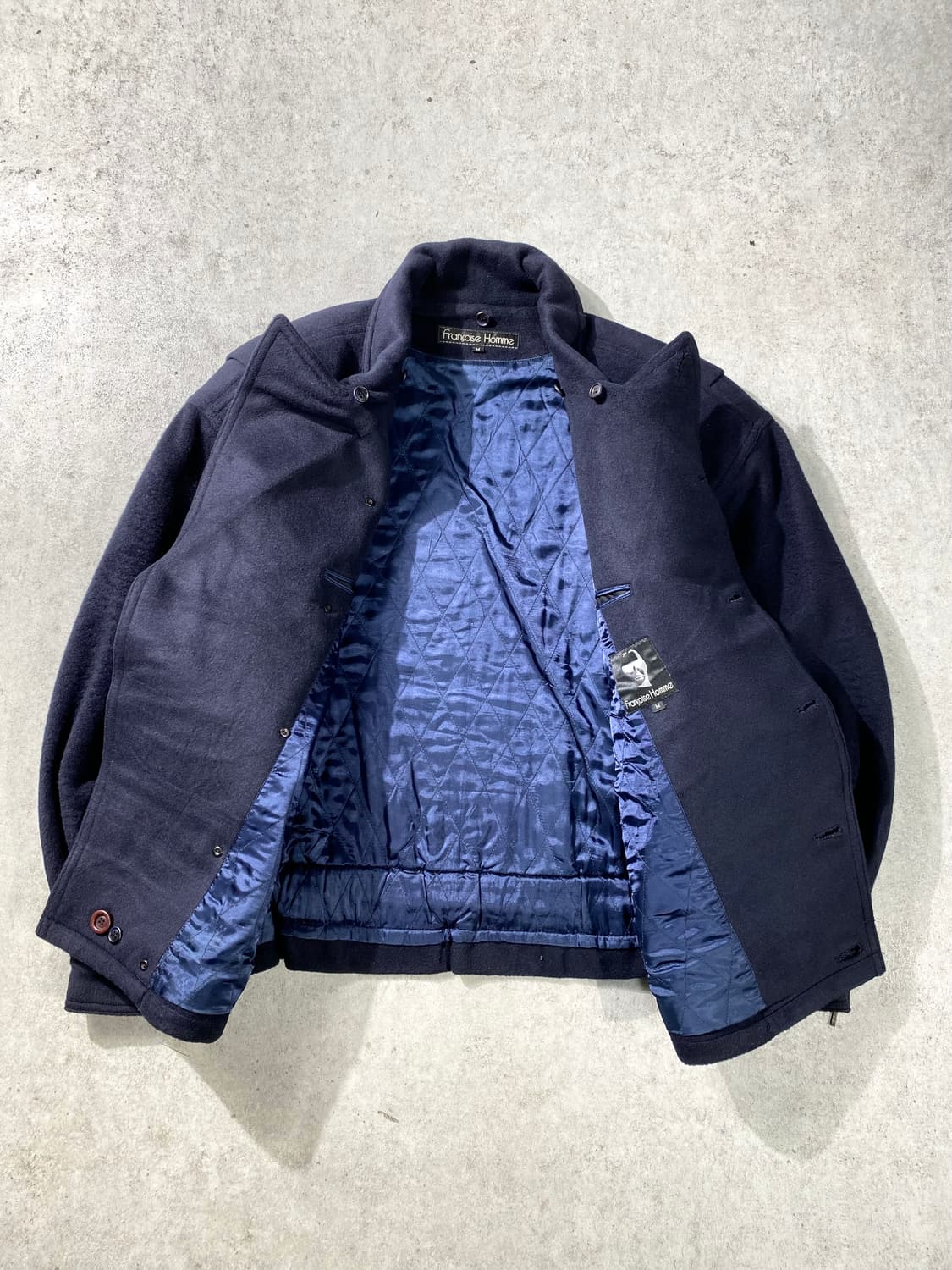 [M] 80s Fransoise Homme 아카이브 네이비 울 자켓 상품이미지4