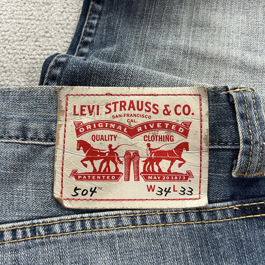 청바지 데님팬츠 남성 빈티지 워싱진 504 34 상품이미지2