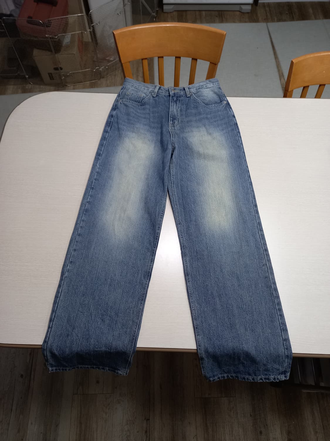 28-29 새상품 wayne 하이웨이스트 워싱 와이드진 29-562 상품이미지1