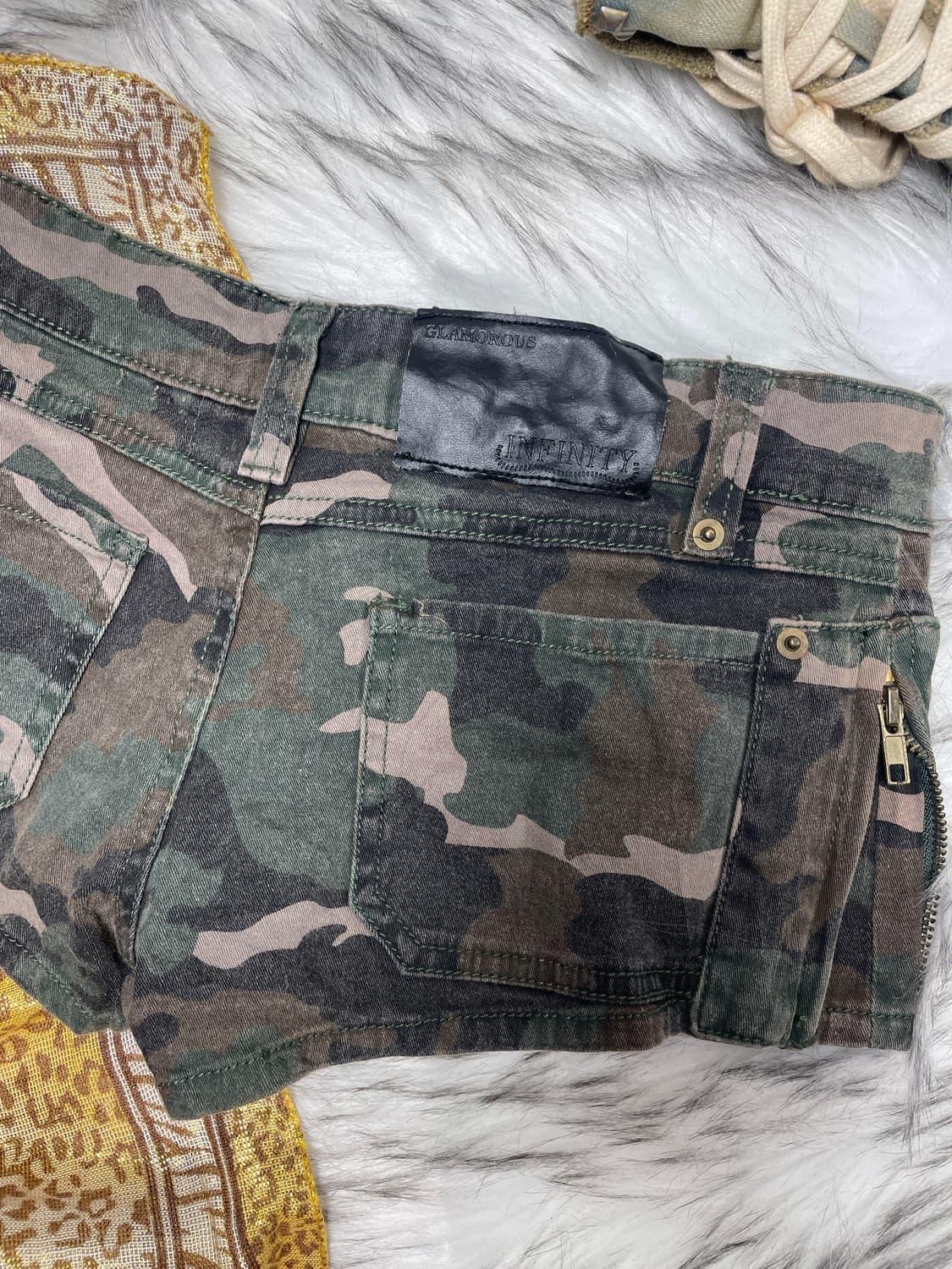 빈티지 카모 갸루 로우라이즈 쇼츠 팬츠 상품이미지5