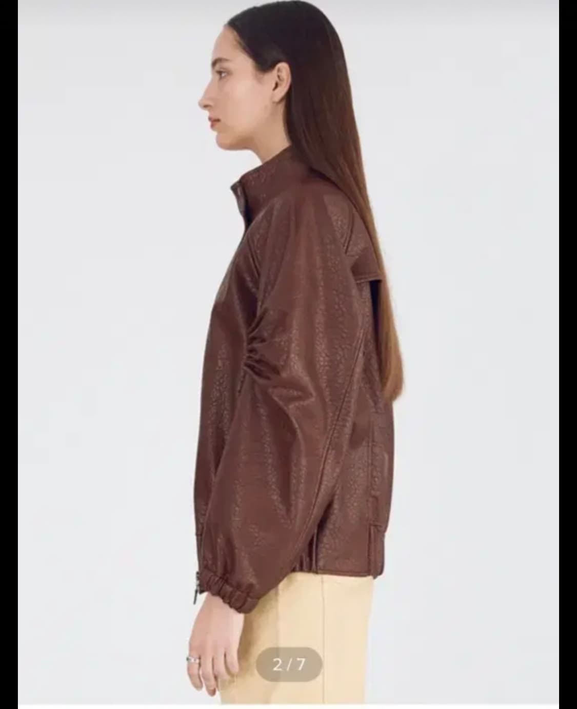 분더캄머 하이넥 에코레더 점퍼 브라운 s 상품이미지2