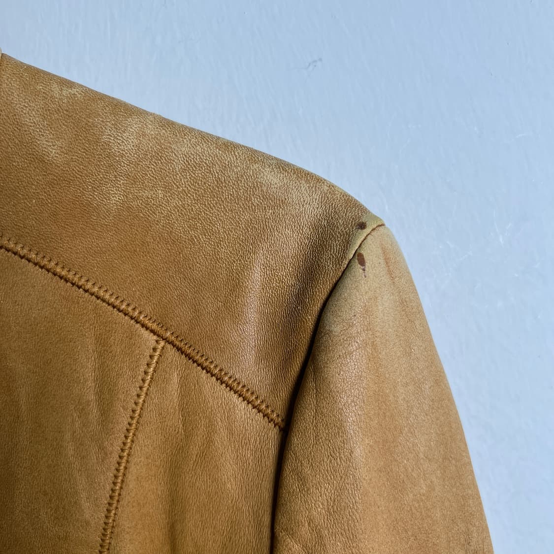 베르사체 진스 카라멜 모토 레더 자켓 S 상품이미지8