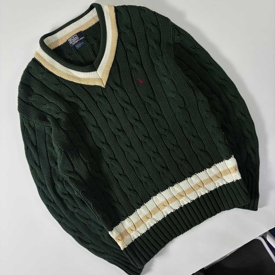 Polo 폴로 랄프로렌 90‘s 그린 크리켓 니트 상품이미지2