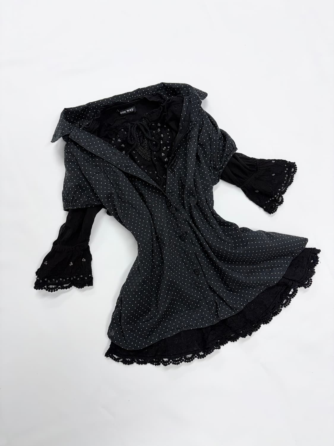 공겜여주 큐트 데일리고스 상의 도트 3피스 세트 상품이미지2