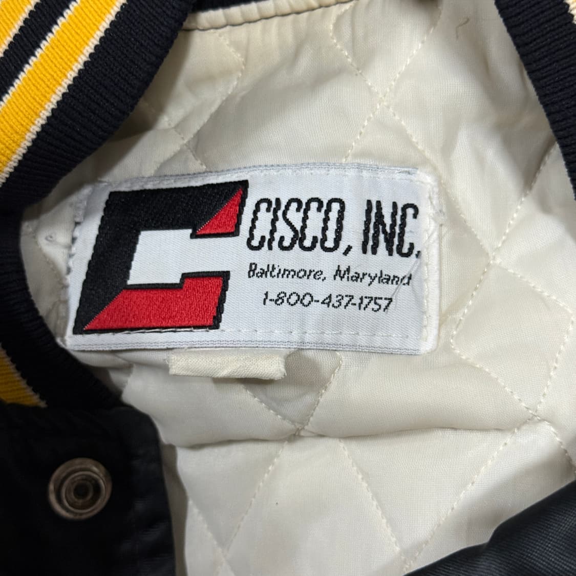 VTG USA 빈티지 올드스쿨 배색 빅 패치 사틴 바시티 자켓 상품이미지6