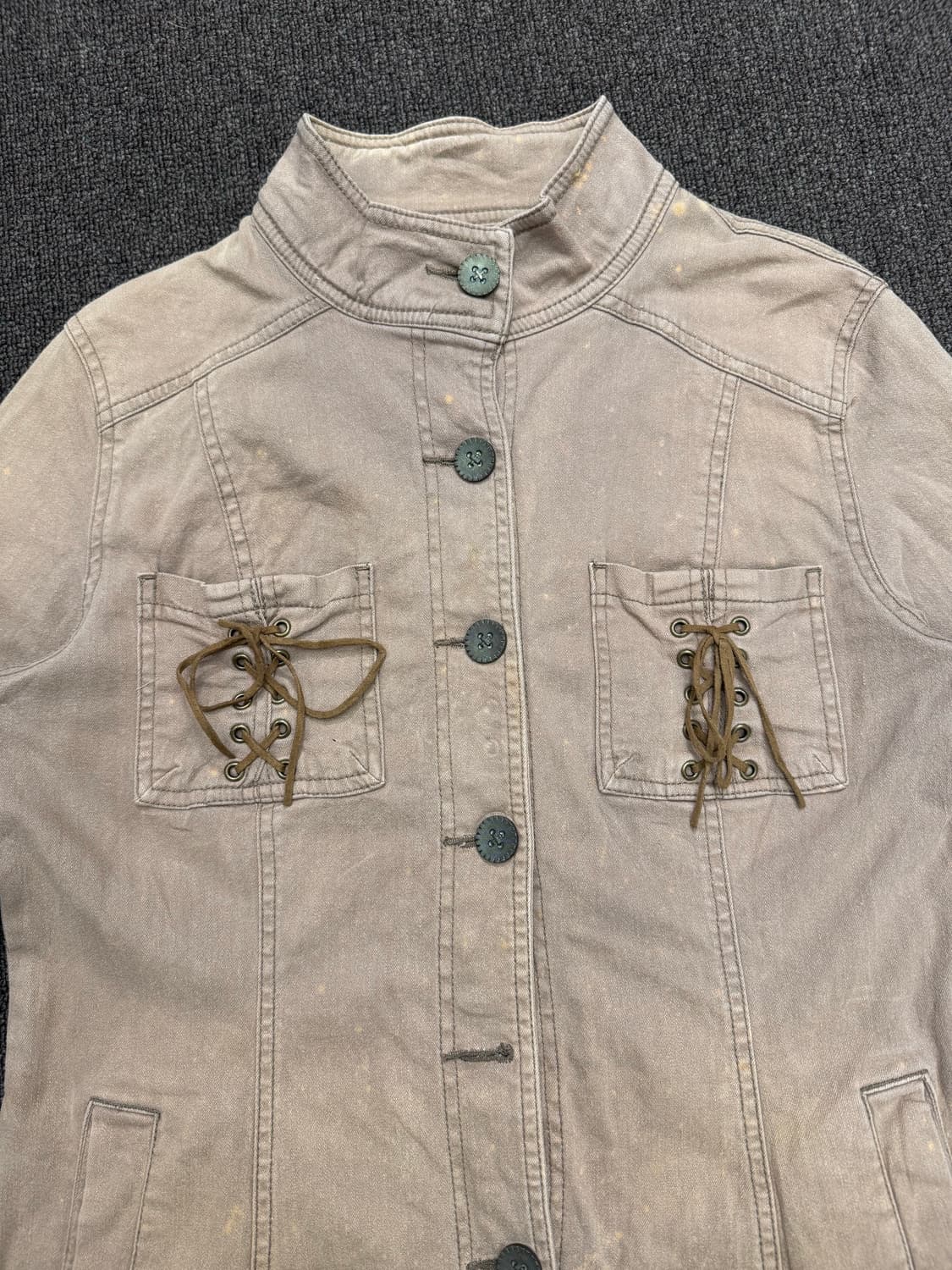 OS)Japanese vintage 베이지 여성 사파리 자켓(단추) 상품이미지2