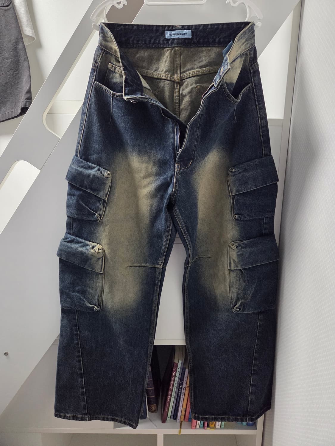 커브드 헤리티지 카고 데님 팬츠 (빈티지 블루) 상품이미지2