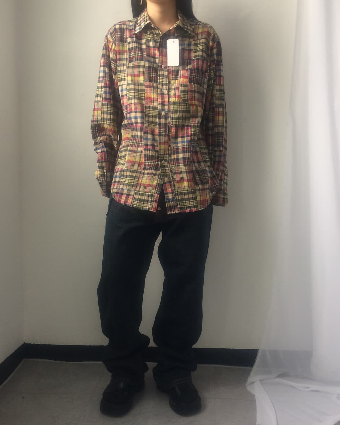 Patch work check pattern shirt 상품이미지6