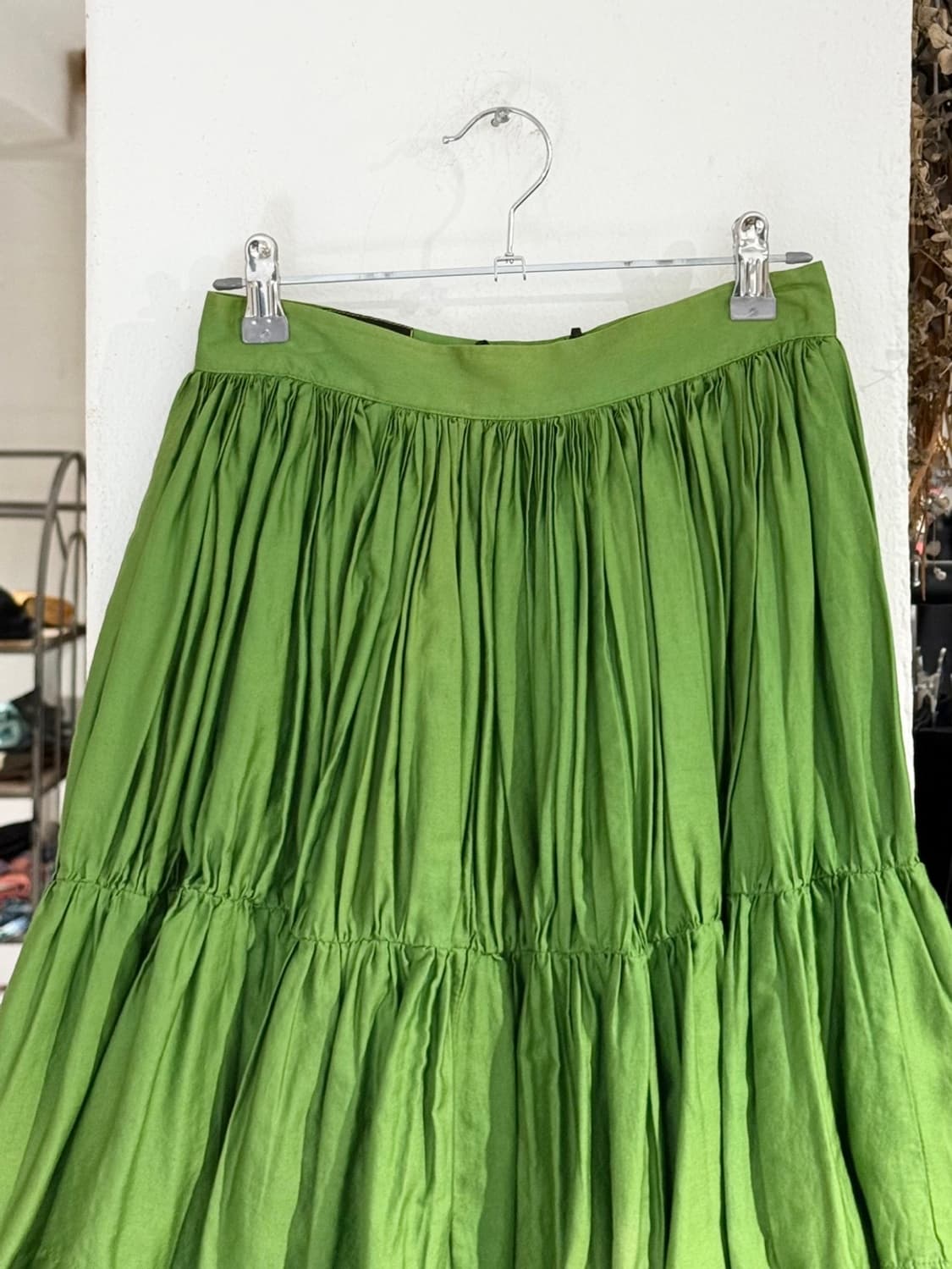 비비안웨스트우드 앵글로매니아 그린 티어드 개더 미디 스커트 상품이미지2