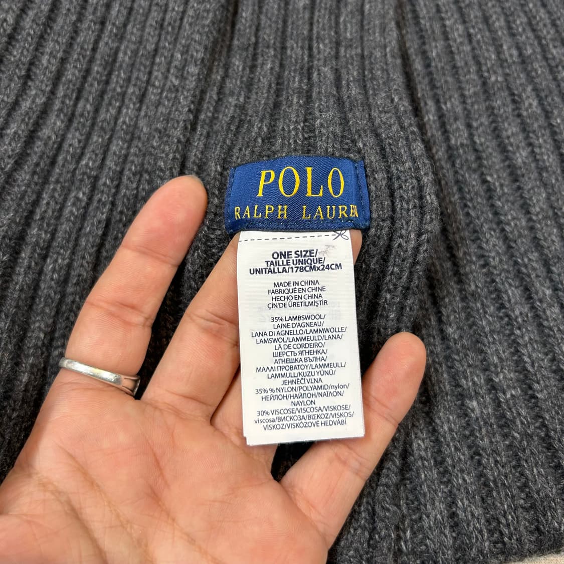 폴로 랄프로렌 니트 머플러 목도리 차콜 그레이 상품이미지5