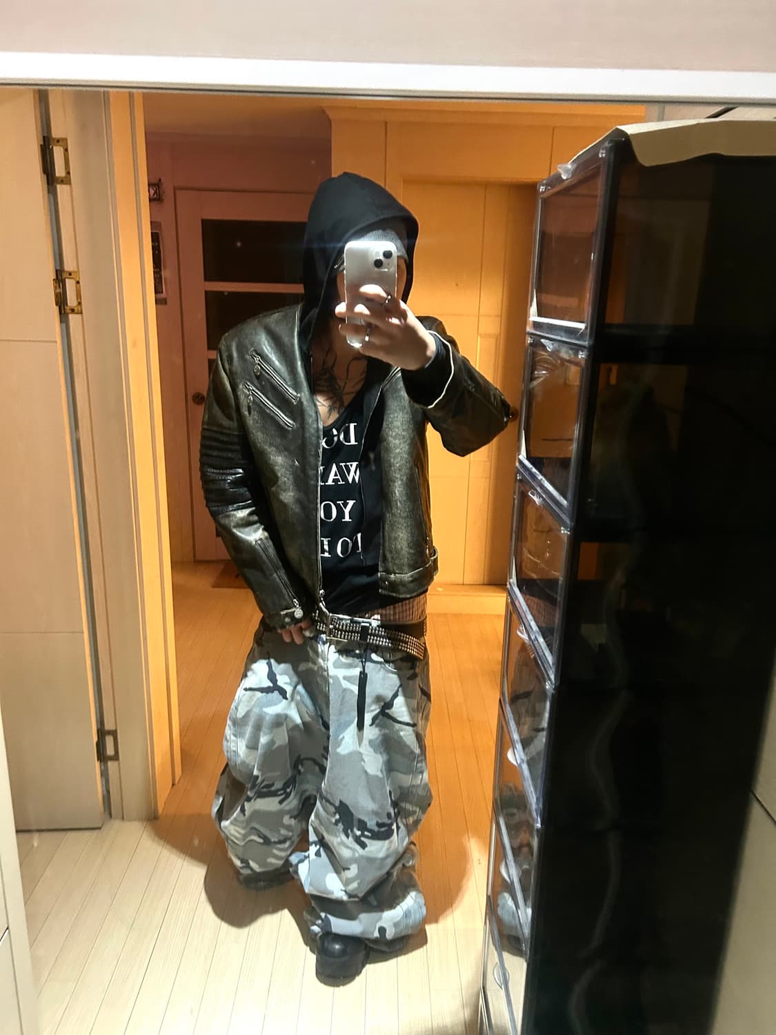 Diesel Sheep Skin Leather Biker Jacket 상품이미지5