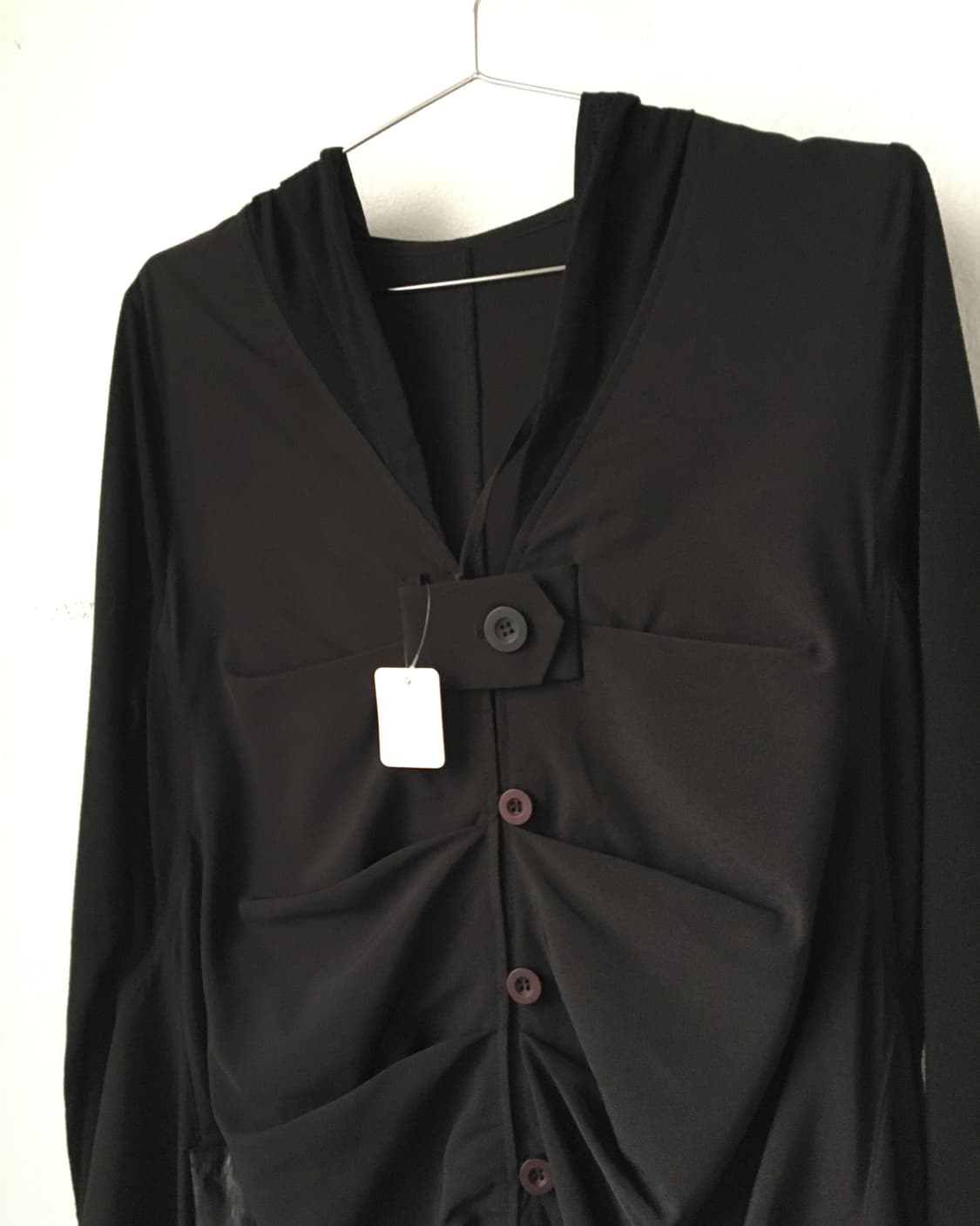 Shirring unbalanced hood coat 상품이미지3